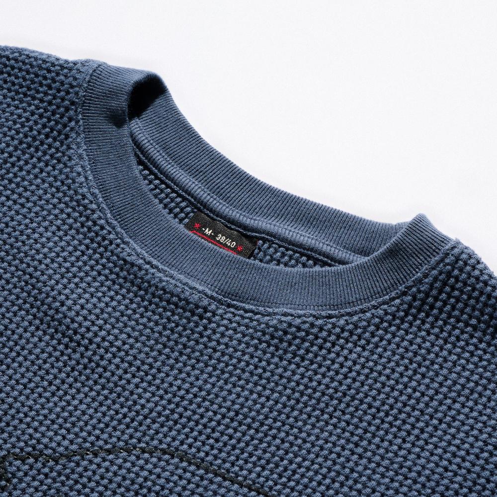 Dyutelo Museum Piece New York City Waffle Long Sleeve Vintage Blue