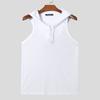 INCERUN Summer Men Drawstring Sleeveless Mesh Hooded Tank Tops