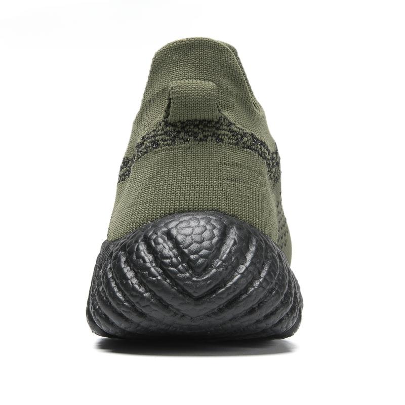 Men's Breathable Knitted Sneakers Slip-on Plus Size 39-47 Casual Sports Shoes Non-slip Lightweight Walking Footwear