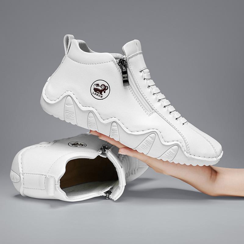 Popular women's shoes large size women's Martin boots medium top leather boots outdoor casual shoes women's short boots