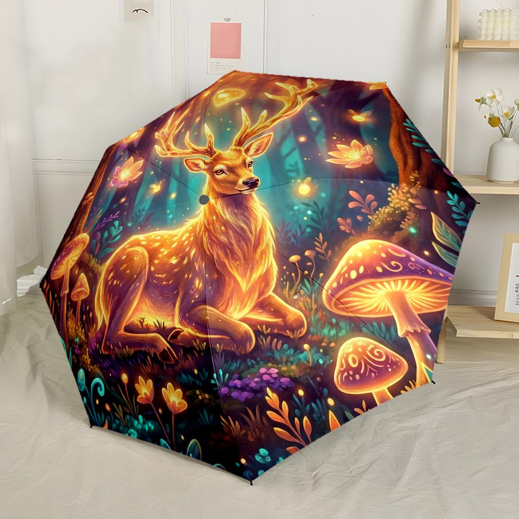 Arcane Stag Portable Automatic Umbrella Compact 8 Rib Design Durable Plastic Iron Perfect for Outdoor Adventures Fashionable