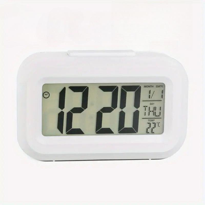 

1pc Digital Alarm Clock Backlight Snooze Data Time Calendar Desktop Multifunction Electronic Backlight Table Clock белый