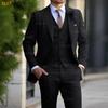 Formal Banquet Business Suit Sets For Men Wedding Party Grooms Elegant Outfits Fashion Prom Slim Fit Blazer Vest Pants 3 Pieces