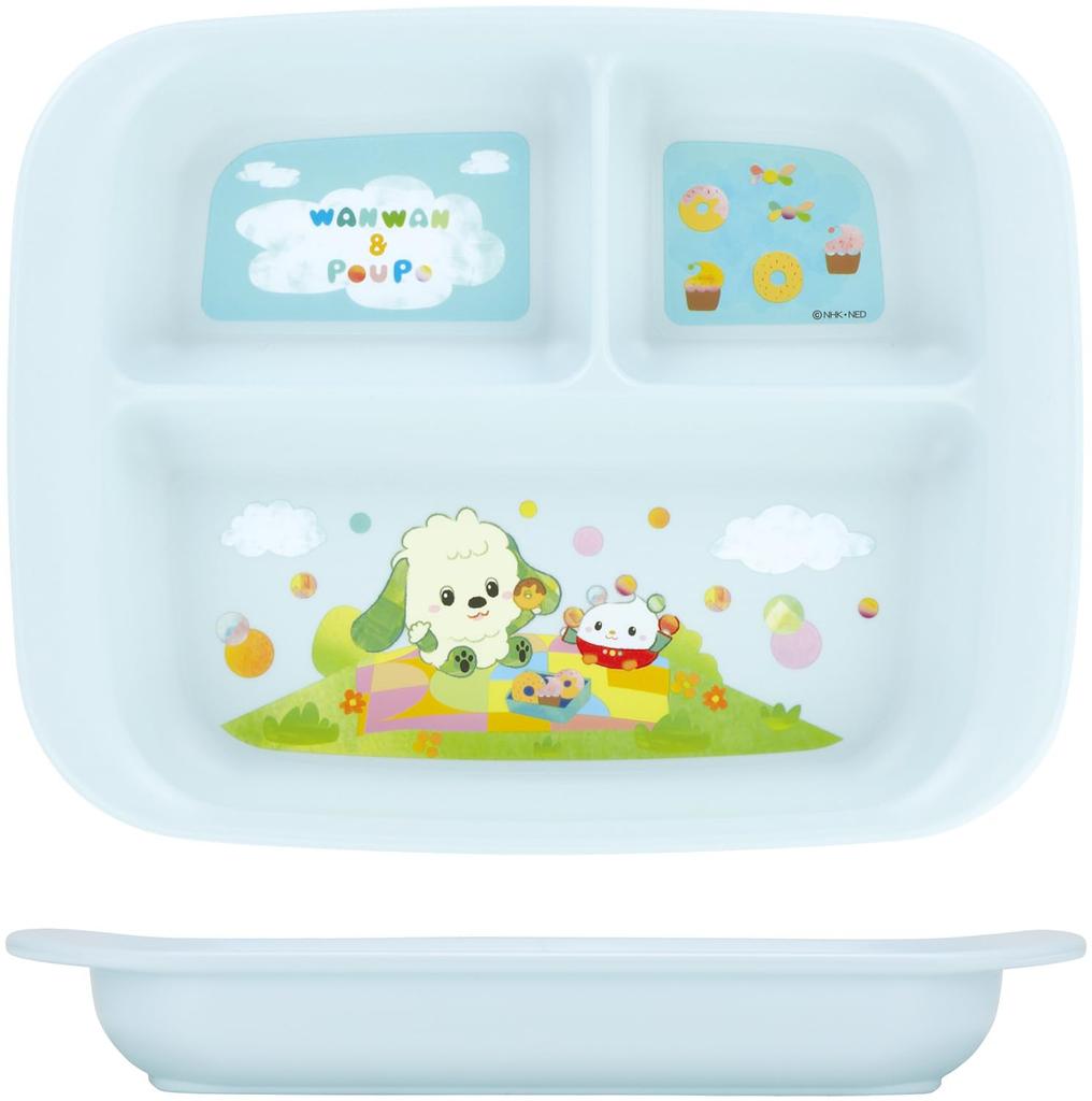 Skater Baby Lunch Antibacterial Inai Inai XP7AG Plate, Plastic, 470ml, Children's Tableware, Baa, 25cm,