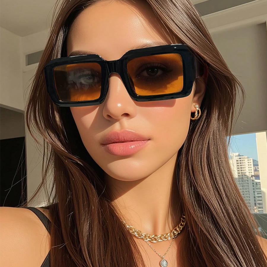 Vintage Rectangle Sunglasses Fashion Square Candy Color Shades Eyewear Trendy Retro Women Brand Design UV400 Sun Glasses