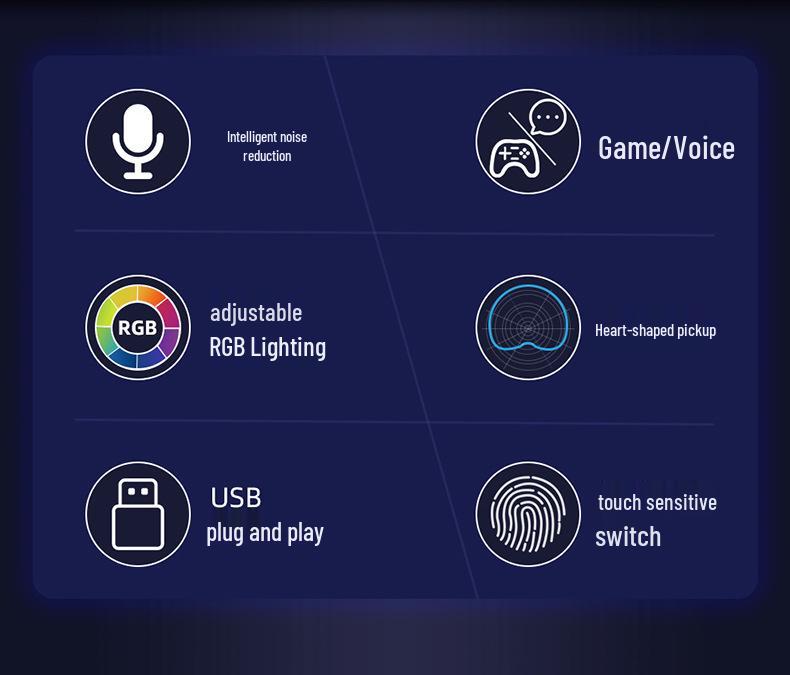 Cross-Border USB Capacitive Microphone: Perfect for Gaming, Mobile Recording, Live Broadcast, Karaoke, with One-Key Noise Reduction.