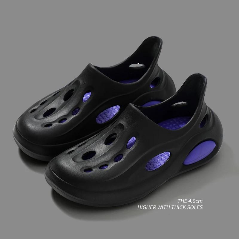 

Мужские стильные универсальные сандалии, уличные сандалии, нескользящие дышащие спортивные тапочки без застежек, лето 40-41