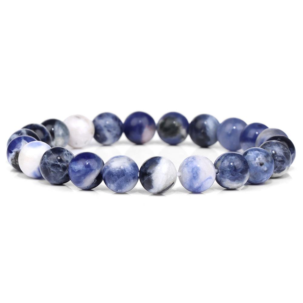 Fashion Natural Stone Pink Angelite Beads Bracelet 8mm Sunstone Beaded Energy Yoga Bracelet Jewelry for Women Handmade Gifts