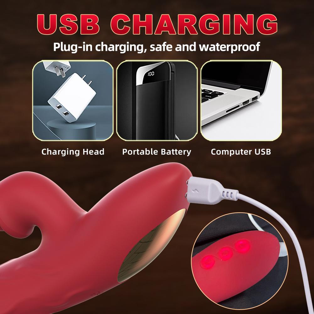 Powerful 2in1 Thrusting Sucking Vibrator Female Sucker Clitoris Stimulator G Spot Dildo Massager Adult Goods Sex Toys for Women