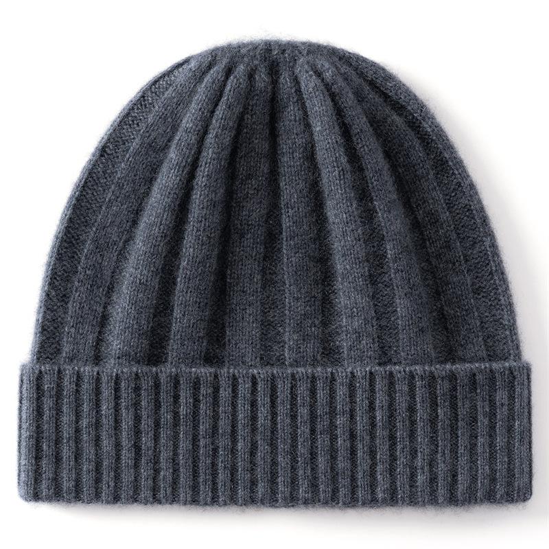 Cashmere Autumn and Winter New Cashmere Blended Pit Strip High Elasticity Simple Warm Ear Protection Cold-proof Cashmere Cap