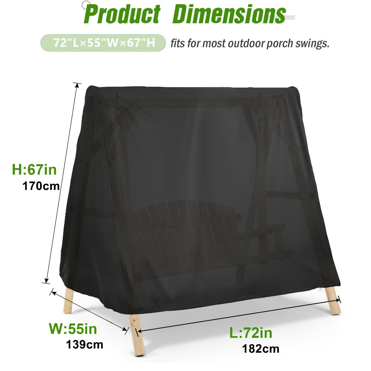 Three-person Outdoor Swing Set for A-frame, Patio, Porch Swing Hammock Chair Cover Rainproof and Dustproof