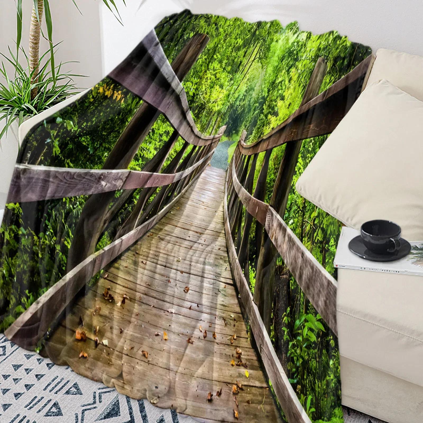 

Throw Blanket Tropical Jungle Green Leaves Woods Blanket Soft Comfortable Plush Blankets Warm Sofa Bed Sheets 30x40in