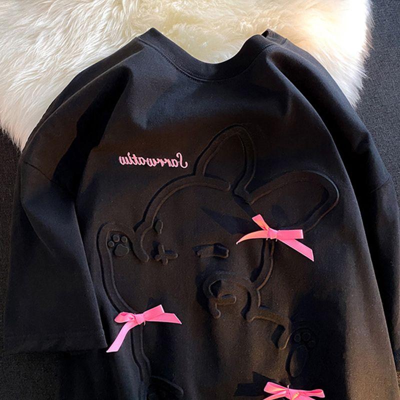 

Women s Solid Color Short Sleeved T-shirt Summer Round Neck Versatile Pullover Tops Loose Cotton Woman s Casual T-shirts M чёрный