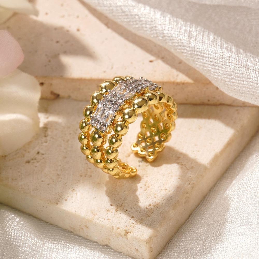 Fashion Temperament, Zirconium-set Open Ring, Niche Design, Index Finger Ring, Light Luxury, High-end Ring Jewelry.