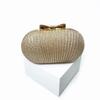 Pleated Butterfly Goose Egg Evening Bag Oval,Round Ladies Clutch Banquet Dress Chain Evening Bag