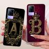 Für Vivo V21 4G 5G Hülle V2066 V2108 V2050 Retro Krone Buchstaben Weiches Silikon Partner Handyhülle Für Vivo V21e V2061 V 21e 5G Capa