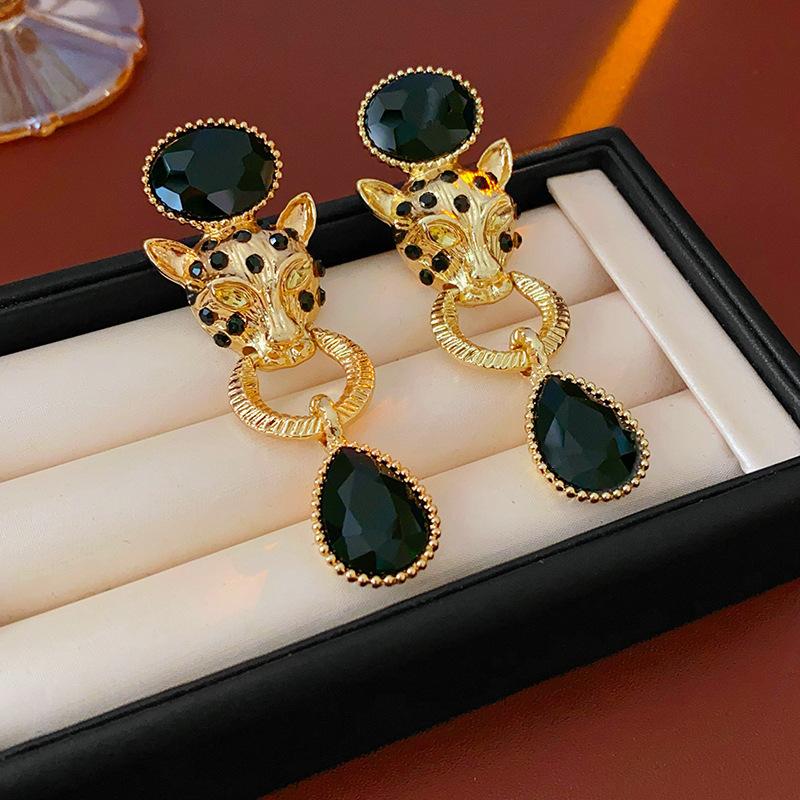 Baroque Style Zircon Earrings,Ornate Filigree Gemstone Earrings,Vintage Gemstone Drop Earrings,