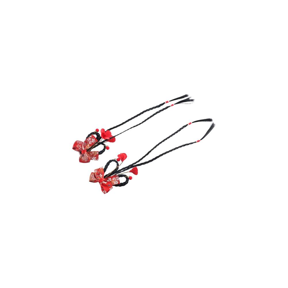 Flower Hanfu Headdress Baby Wig Hairpin New Year Headdress Child Hair Accessories Bow Hair Clip