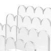 Acrylic 3-Slot Mail Organizer Desktop Clear File Classifier with Scalloped Design Vertical File Holder Desk Organizer