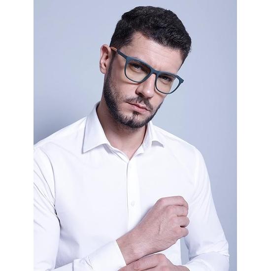 Intellilens® Square Blue Cut Computer Glasses for Eye Protection with Lens Cleaner Solution for Spectacles | UV Protection Specs for Unisex