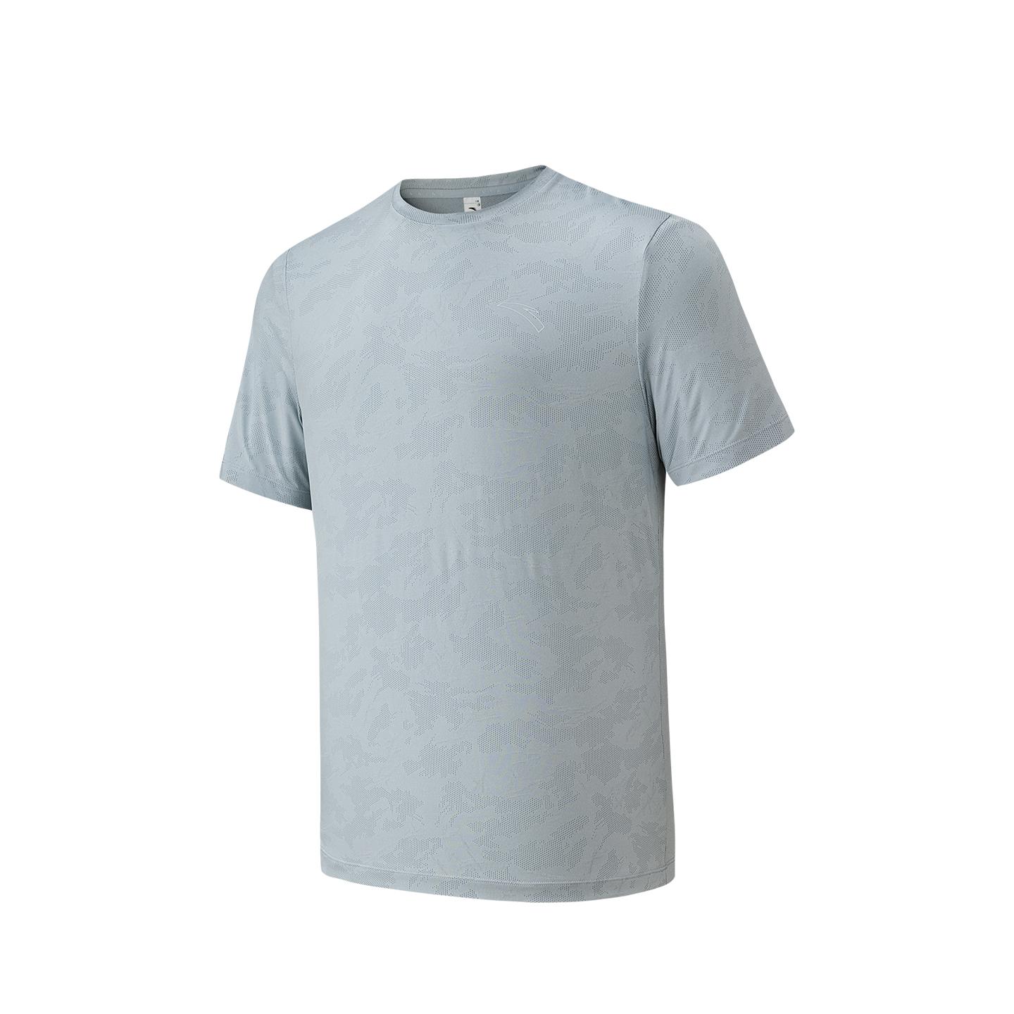 

Anta Running Series Short Sleeve Knitted Shirt Summer T-Shirt Men tops Medium-Gray Heather-Gray 952625109-2 S