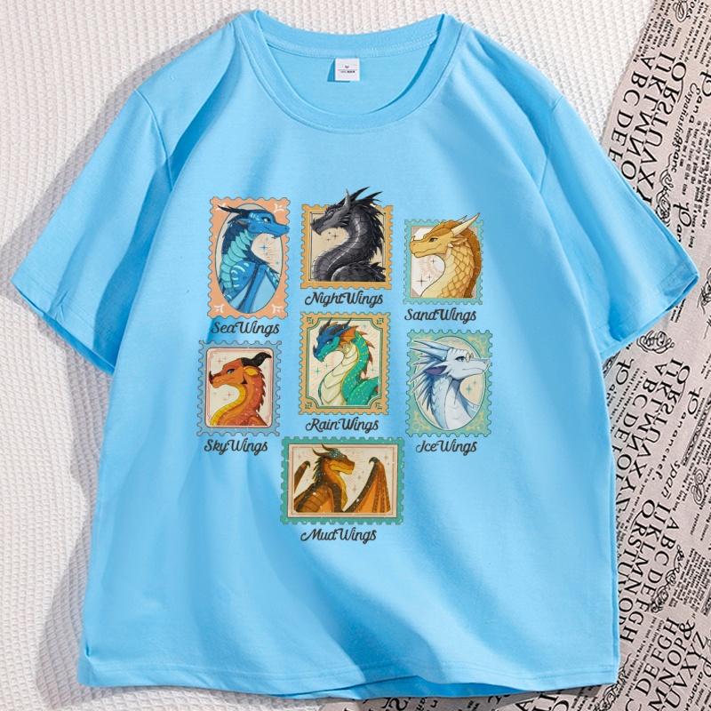 

Wings of Fire Dragons T Shirt Casual Cotton Short Sleeve Round Neck Tshirt Graphic Tees High Quality Men Women Book Lover 4XL