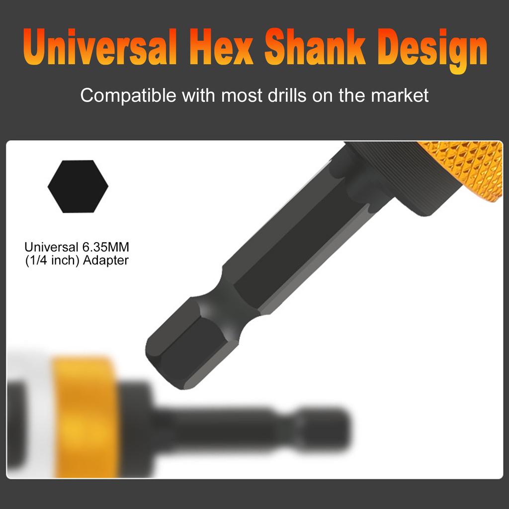 8PCS Countersink Drill Bit Set with Depth Stop and Hex Shank Adapter for Wood Screws, Includes 5 Center Bits 1 8  to 3