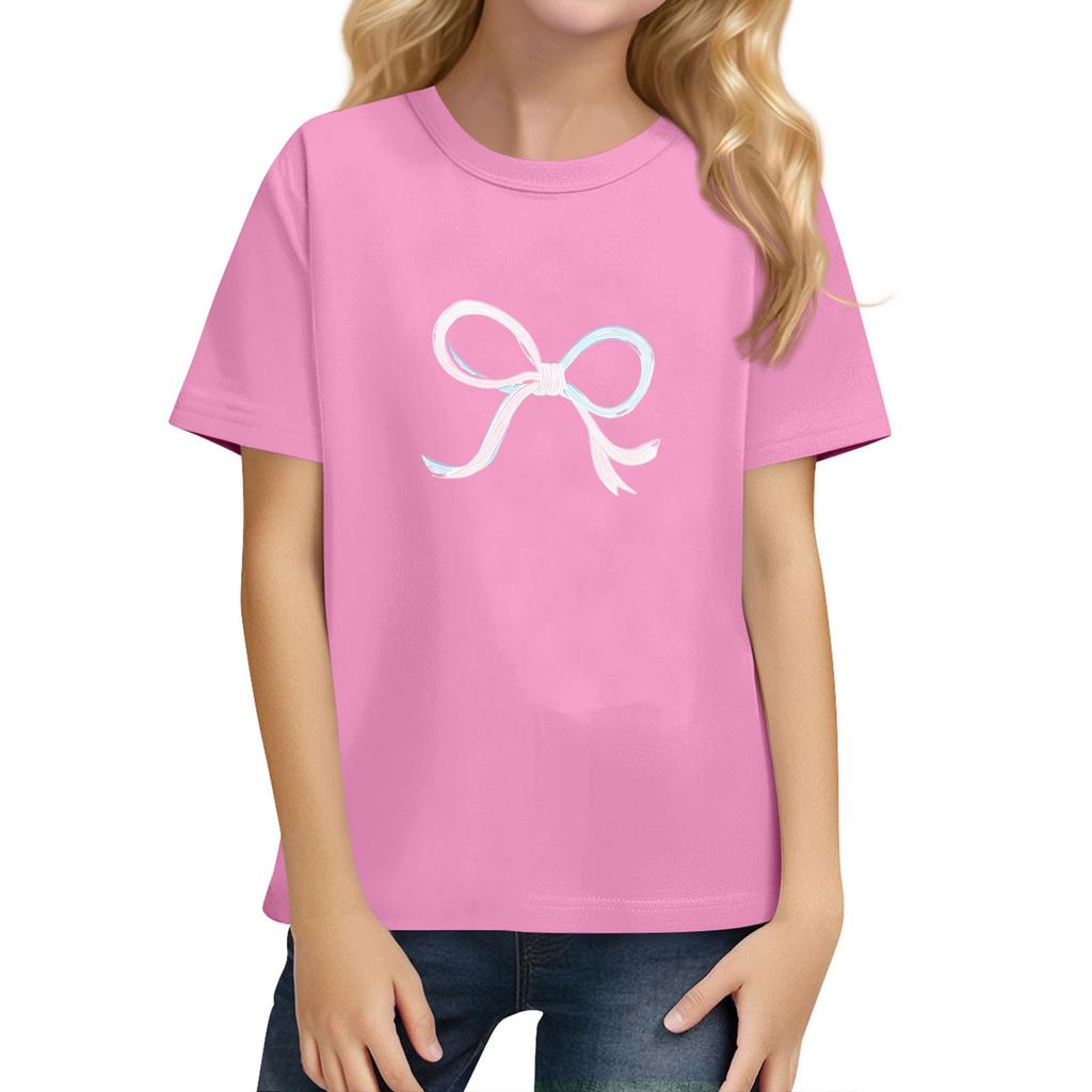 Children's Daily Casual Short-sleeved Color Tops T-shirt