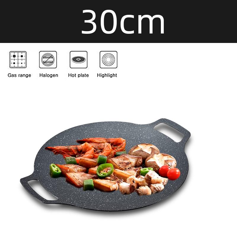 

Сковорода-гриль корейская круглая с антипригарным покрытием, тарелка для барбекю, для путешествий на открытом воздухе, для кемпинга, сковорода для жарки, аксессуары для барбекю, многофункциональная жарка