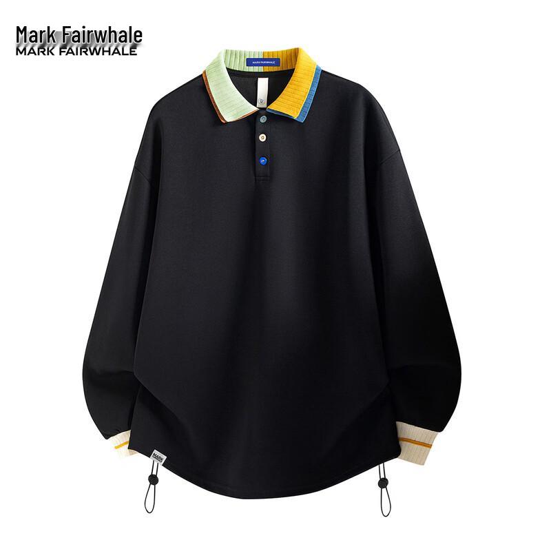 Mark Fairwhale Men s Color Block POLO Sweatshirt L