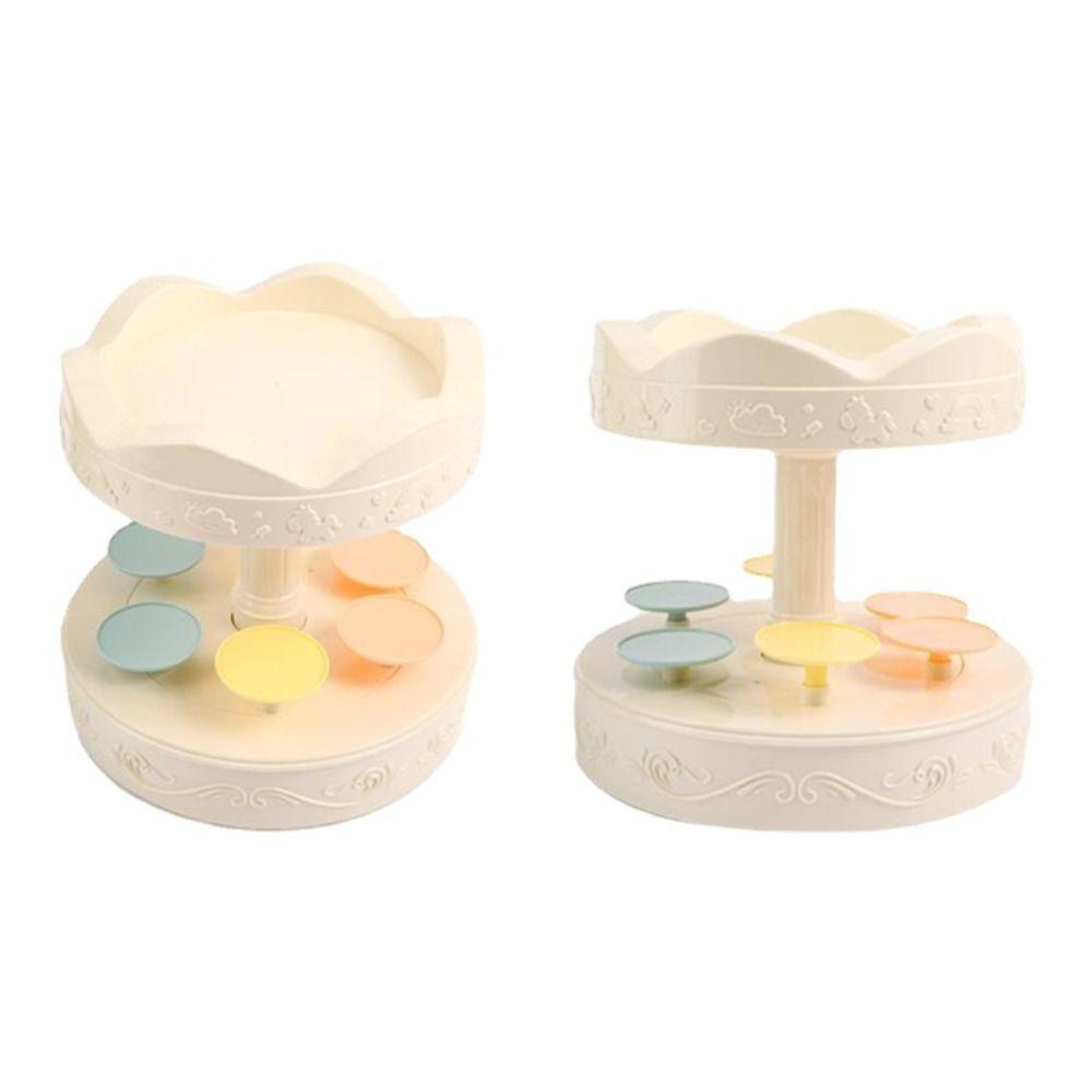 Carousel Automatic Rotating Cake Machine Lights Music Macarons Cupcakes Holder Dessert Display Turntable Rack
