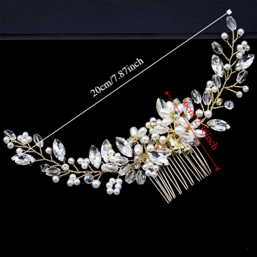 Luxury Pearl Hair Combs Sparkling Toothed Insert Comb Rhinestone Hairpin  Wedding Ceremony