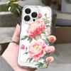 Pink Peony Flowers lucency Phone Case for IPhone 14 15 16 13 12 11 17 Pro Max 12 13 Mini Soft Cover