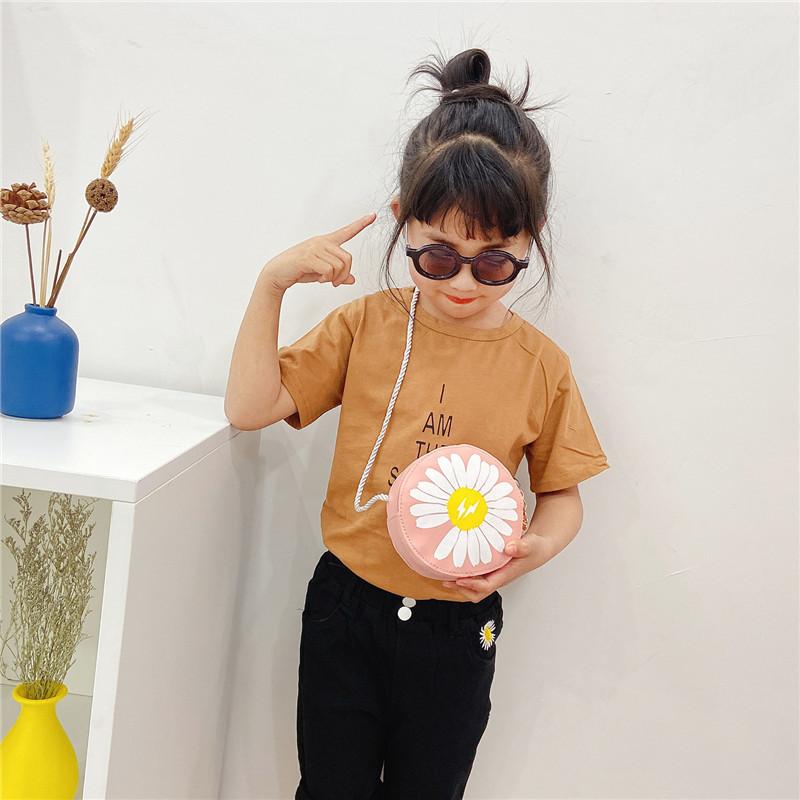 Daisy Round Children's Crossbody Bag Girl's Fashion Shoulder Bags Flowers Child Purse Kids Messenger Bag Kid Wallet Clutch