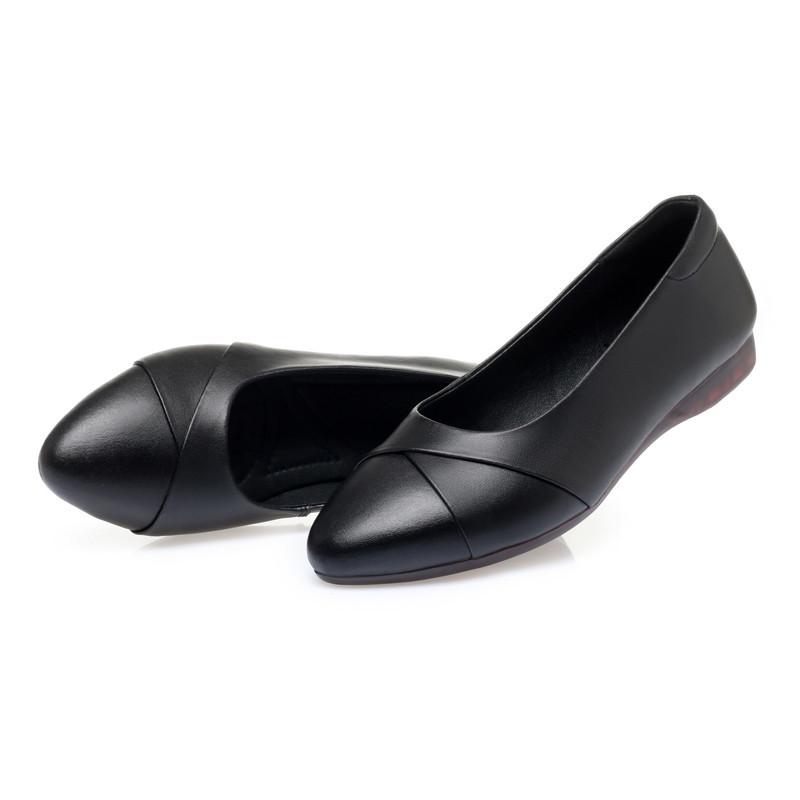 Mode AIYUQI Dam Loafer Casual Slip-on 2025 Ny Vår Äkta Läder Mammaskor Bekväma Halkfria Stor Storlek Dam Flatsko