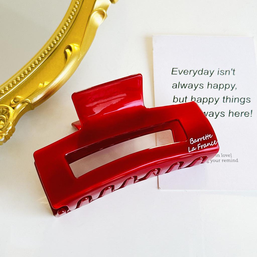 Stylish Red Series Large Acetate Hair Claw For Women Perfect For Fashionable Looks
