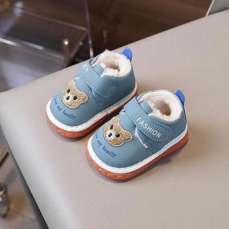 

Squeaky Baby Booties Fleece-Lined Winter Boots for Boys & Girls, Soft-Soled First Walkers 0-2 Years Cartoon Graphic Shoes 20 синій