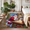 Tapis Carré Imprimé Noël Tapis de Sol Doux Antidérapant Pour Chambre à Coucher Cadeau de Fête