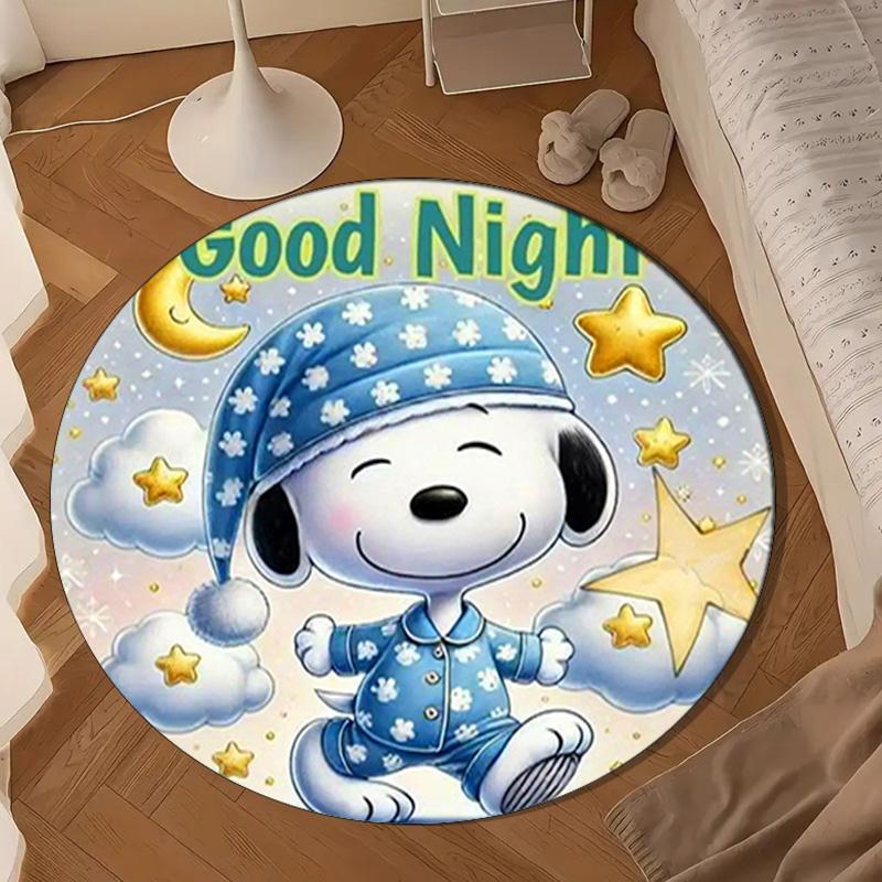 Cute Dog Sweet Dreams Round Rug for Livingroom,Bedroom, Palyroom, Chair Rug, Area rug, Circle Carpet, Large Size Fan Christmas gift