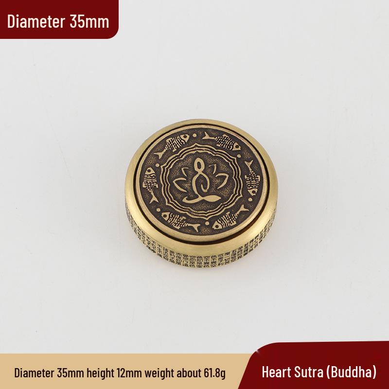 

Компас Багуа из цельной латуни с двусторонним вращающимся элементом и ручкой - Портативный инструмент для снятия стресса и украшение.