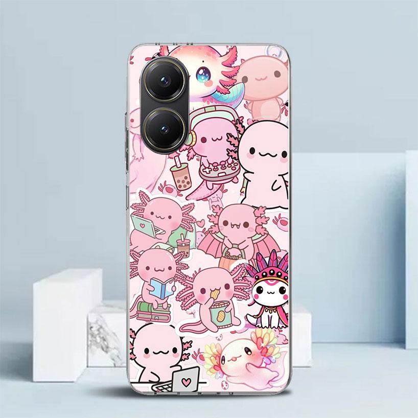 Cute Axolotl Kawaii Soft Cover for Xiaomi Poco F7 Ultra X7 X6 X5 Pro M7 Phone Case Redmi 15 15C 13 13C 12 12C 10 10C Print Shell