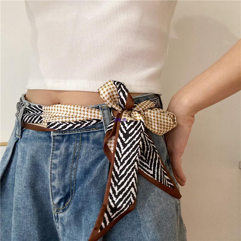 Damski Jedwabny Szalik Pasek Podkreślający Talię do Dżinsów - Stylowy Letni Dodatek