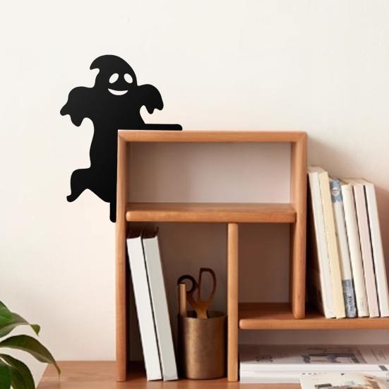 Halloween Door Corner Sign Decoration Easy Installation Door Frame Decor Ghost Black Cat Witch Hat Frame Topper Sign