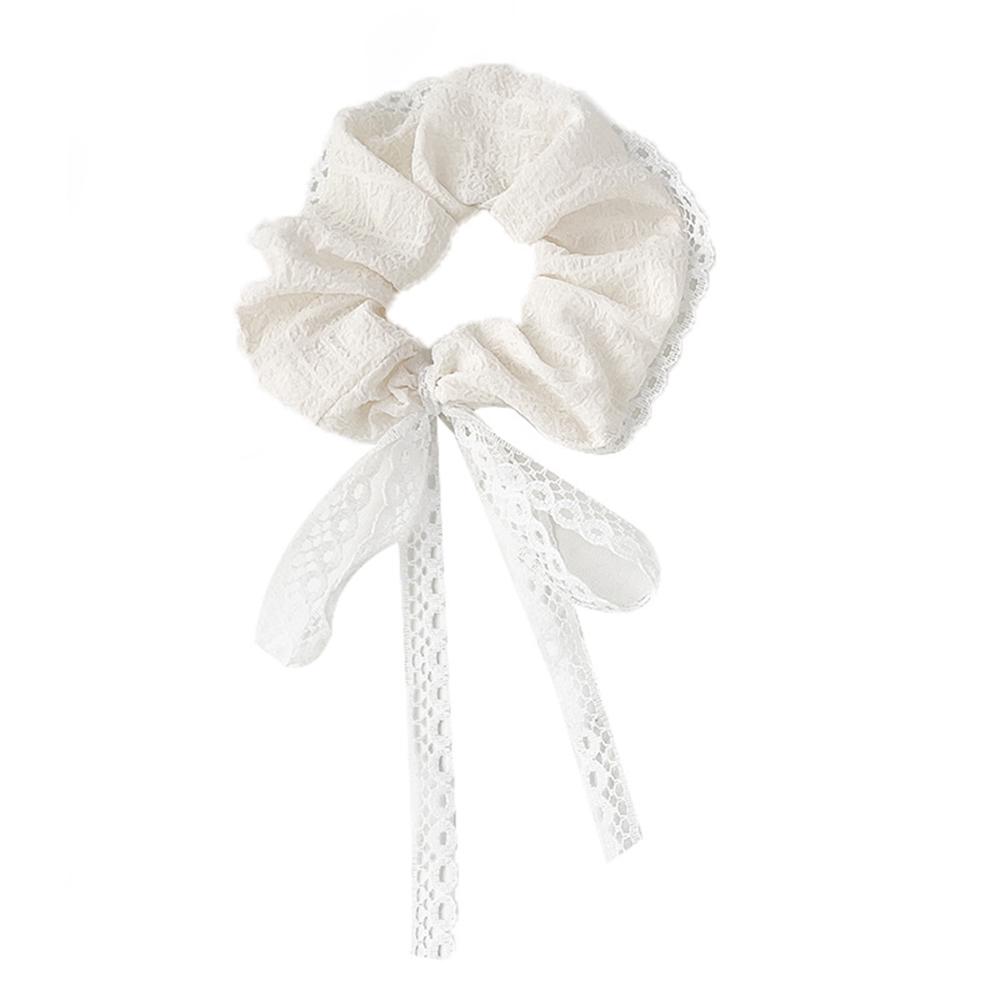 Sweet Bow Ribbon Hairband Lace Bow Hairband Korean Style Hair Knotted Hair Rope Rubber Accessor Z6K7