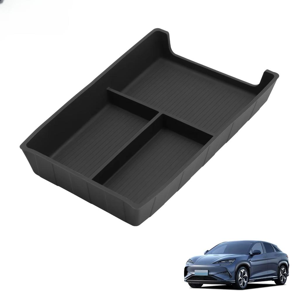 Center Console Storage Box For Byd Sealion 7 Ev - Silicone/Tpe Under-Console Organizer Tray Anti-Slip Drop-In Car