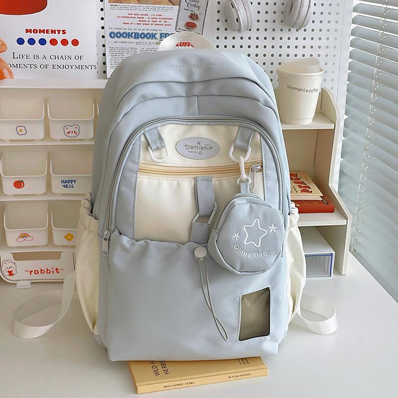 College Junior high school student schoolbag Japanese high school student contrasting color large capacity backpack cute little fresh girl backpack