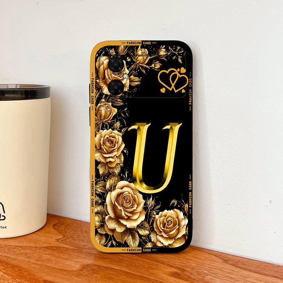 Case For Xiaomi Poco M4 M3 Pro Luxury Rose Letters Soft Smooth Liquid Silicone Housing For Poco M 4 M 3 Lightweight Phone Cover