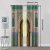 Set Of 2 Vintage Spring Summer Curtains Morocco Palace Door Print Semi Durable Polyester Fabric Decorations Curtain Light Filtering Made