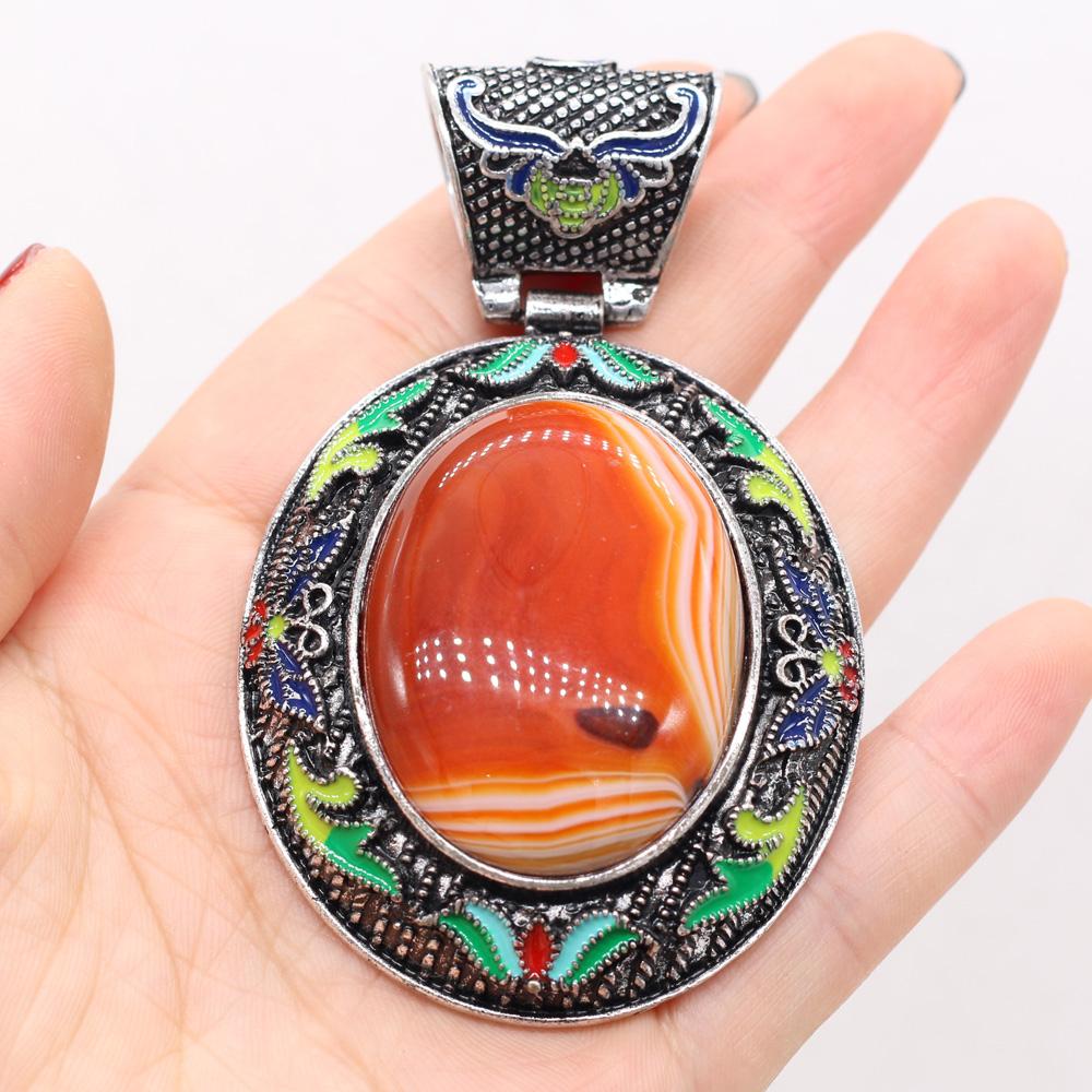 Μενταγιόν από φυσική πέτρα Αχάτες/αμέθυστος/ροζ χαλαζία Κρεμαστό με δαντέλα για κοσμήματα κατασκευής DIY Αξεσουάρ βραχιόλι κολιέ