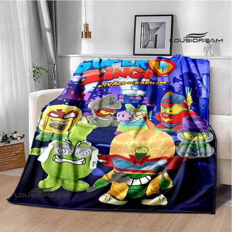3D Cute Cartoon Super Zings Blankets Picnic Blanket Warm Flannel Blankets Soft and Comfortable Blanket Bed Linings Birthday Gift